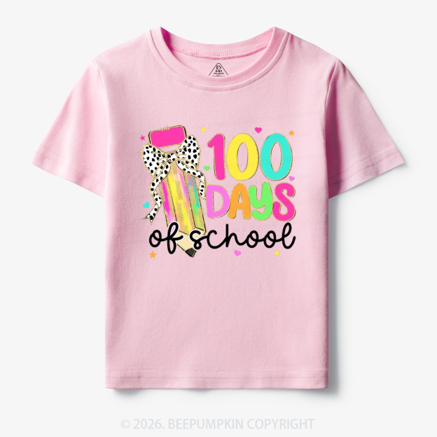 Pink Pencil Celebration 100 Days of School Toddler&Kid's Tees