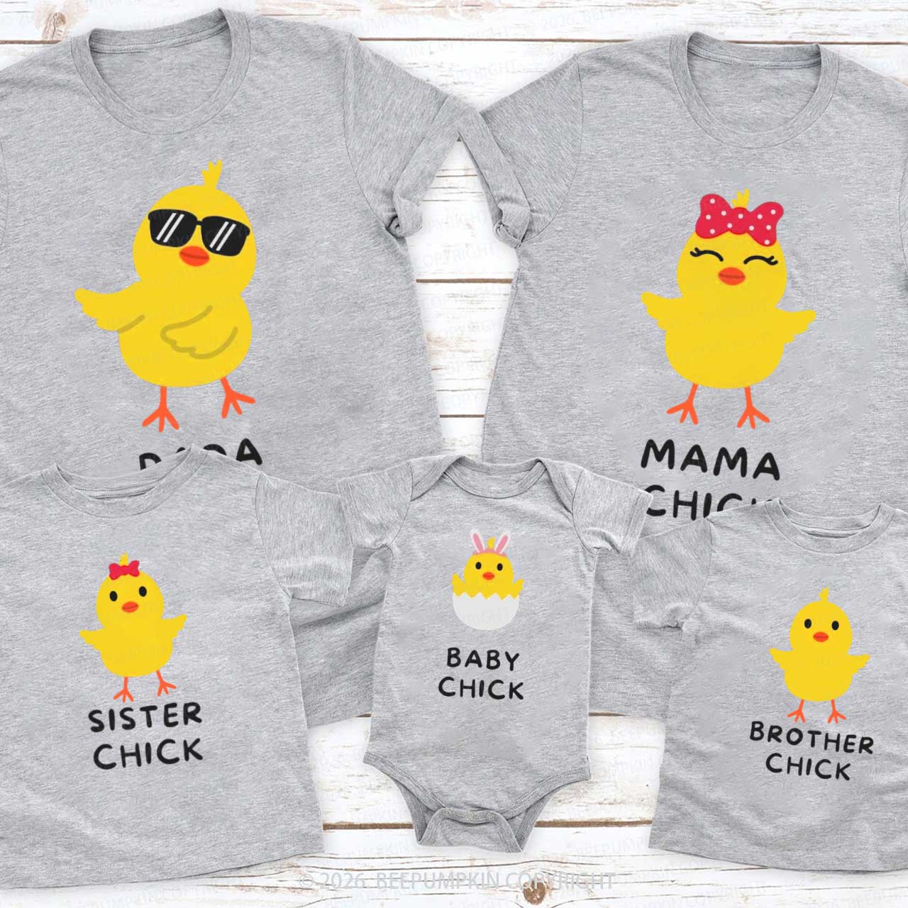 Personalized Chick Easter Family Matching T-Shirts