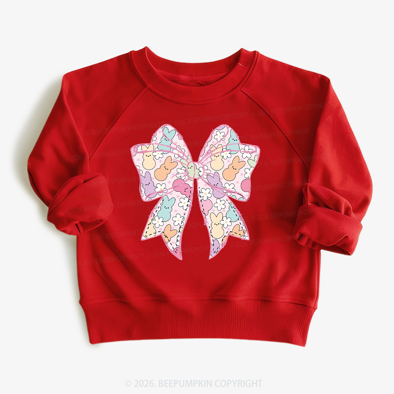 Easter Coquette Bunny Bow Kid's Sweatshirt