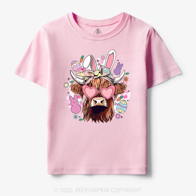 Easter Cute Highland Cow Toddler&Kid's Tees