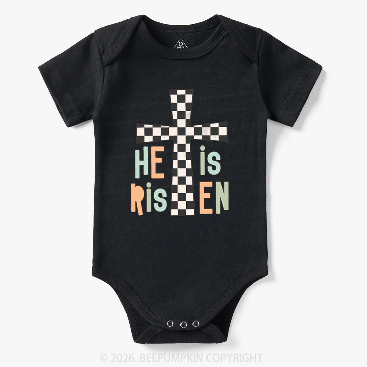 He Is Risen Easter Trendy Christian Bodysuit