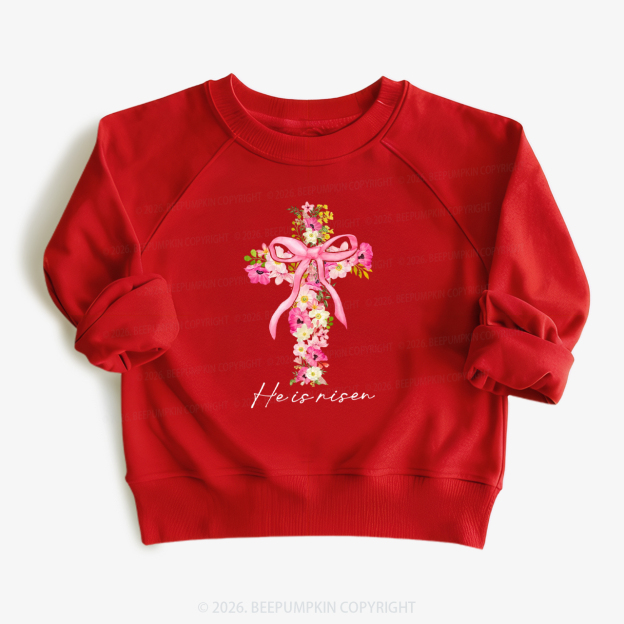 He Is Risen Easter Floral Kid's Sweatshirt