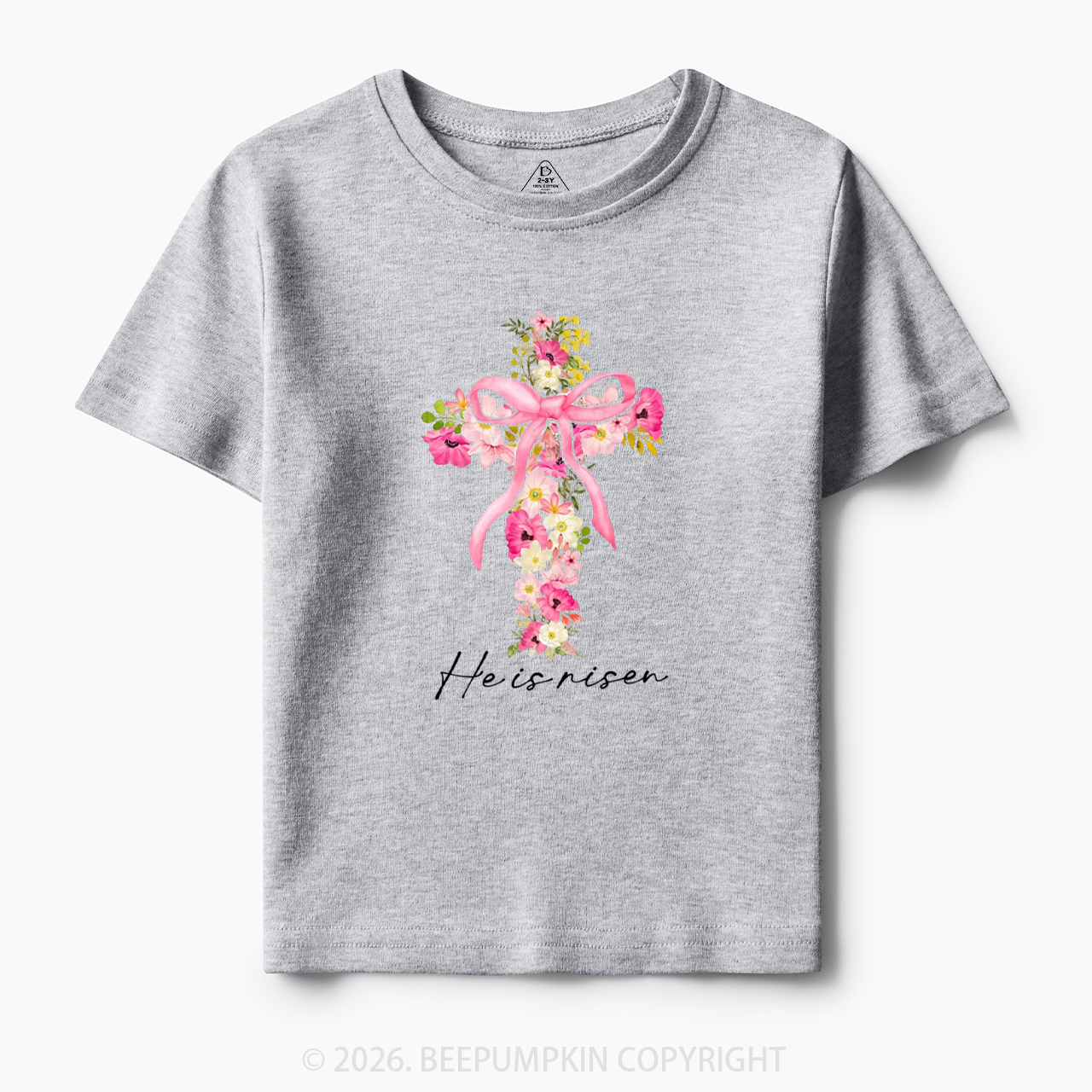 He Is Risen Easter Floral Toddler&Kid's Tees
