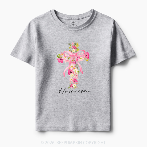 He Is Risen Easter Floral Toddler&Kid's Tees