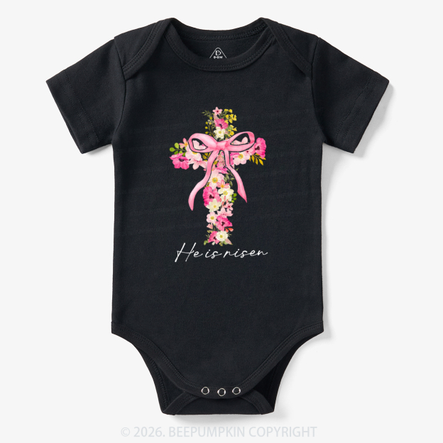 He Is Risen Easter Floral Bodysuit