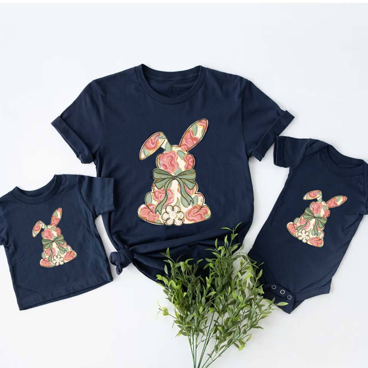 Floral Coquette Bow Easter Mom&Me Matching Tees