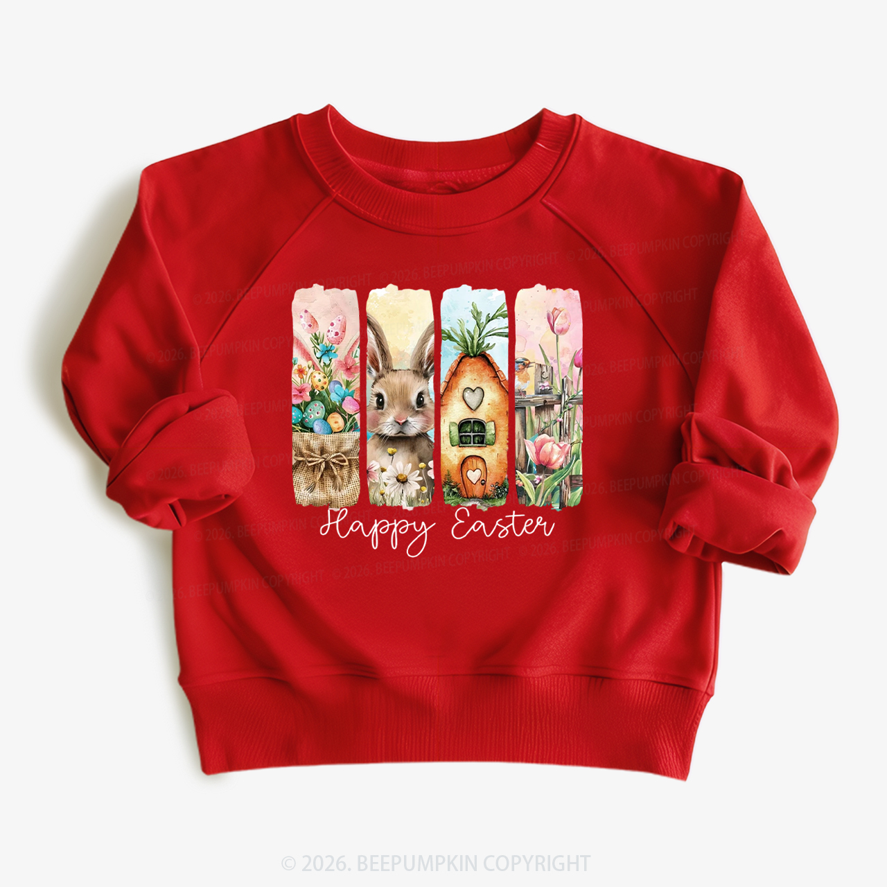 Happy Easter Floral Spring Kid's Sweatshirt