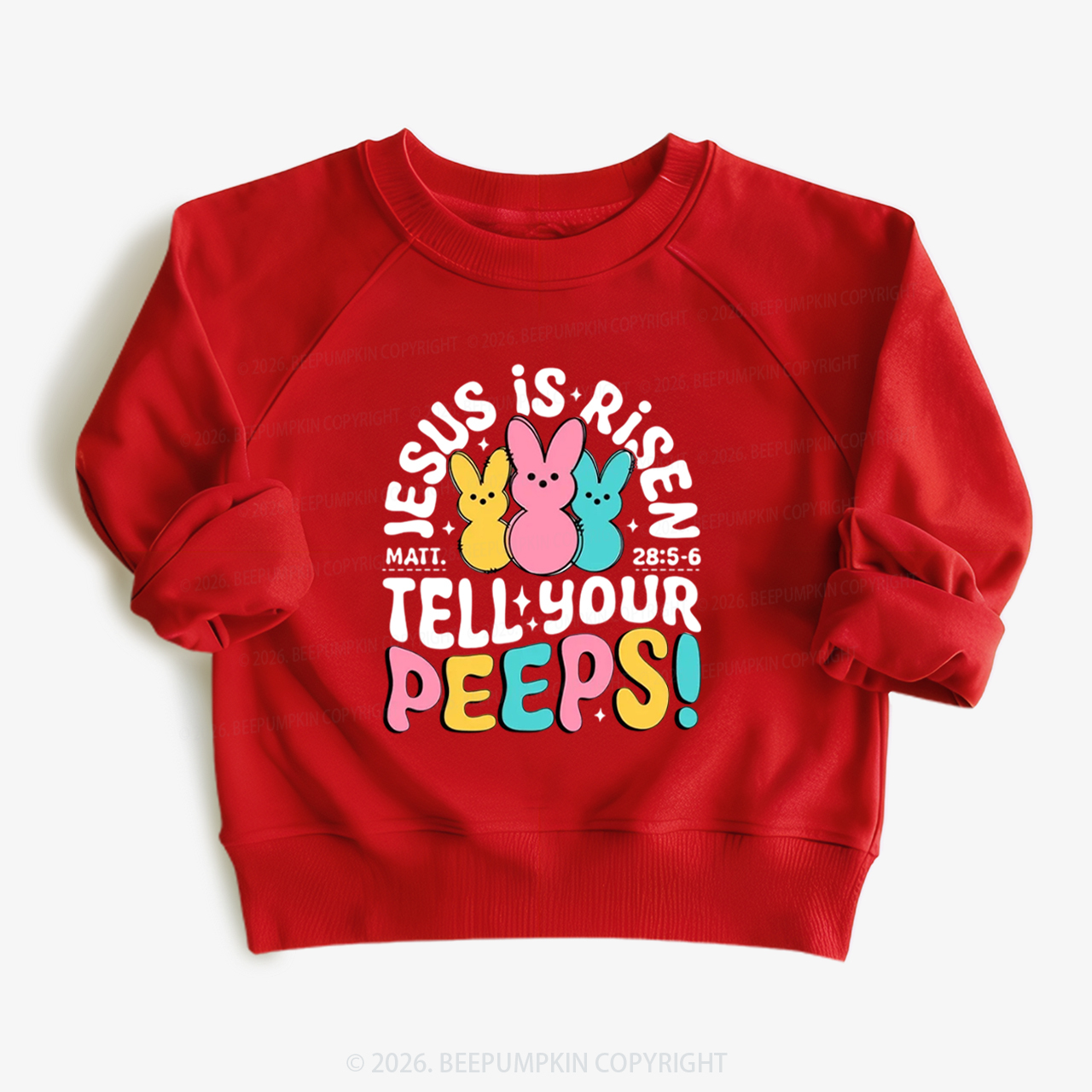Jesus Is Risen Tell Your Peeps Easter Kid's Sweatshirt