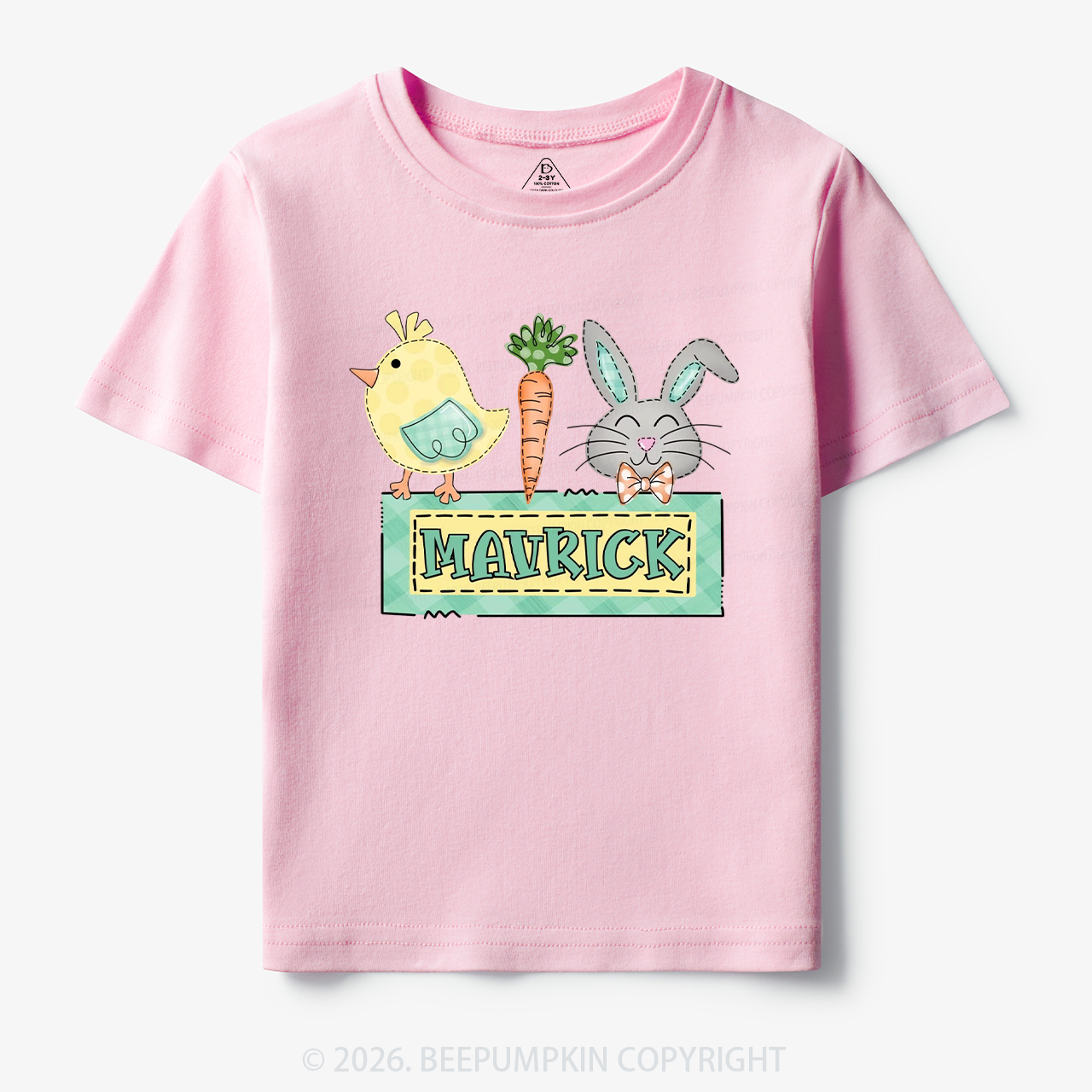 Personalized Name Easter Bunny Carrot Toddler&Kid's Tees