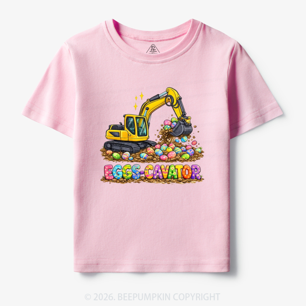 Eggs-Cavator Excavator Easter Toddler&Kid's Tees