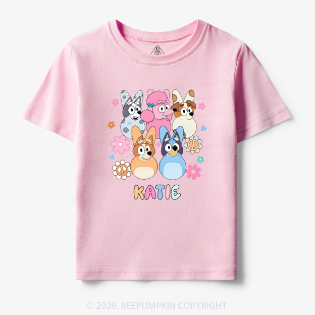 Personalized Cartoon Dog Easter Toddler&Kid's Tees