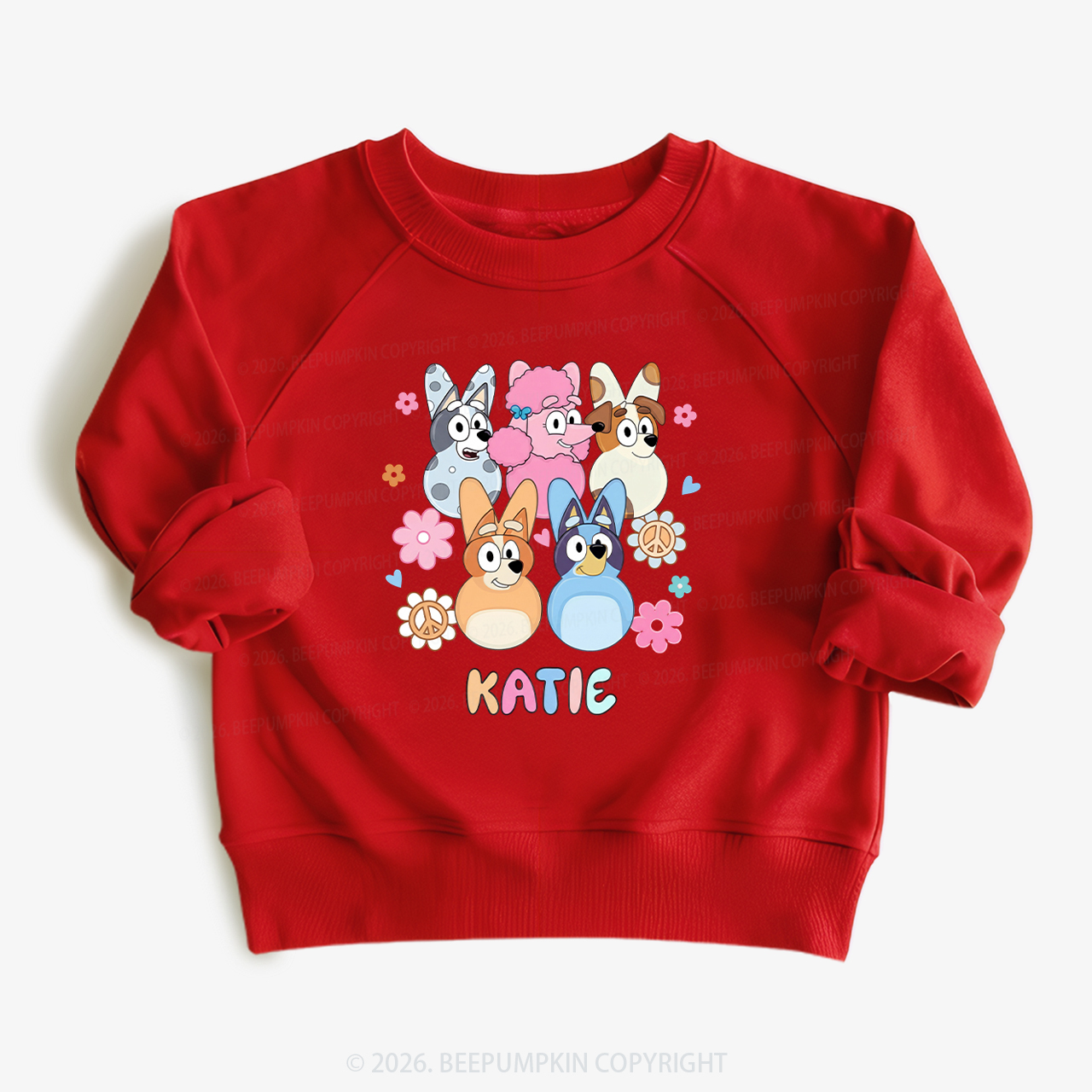 Personalized Cartoon Dog Easter Kid's Sweatshirt