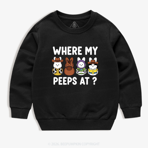 Where My Peeps At Easter Kid's Sweatshirt