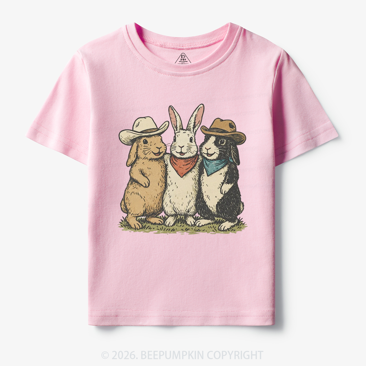 Western Bunnies Easter Toddler&Kid's Tees