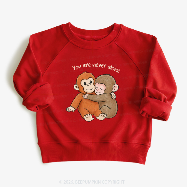 You Are Never Alone Punch Monkey Kid's Sweatshirt