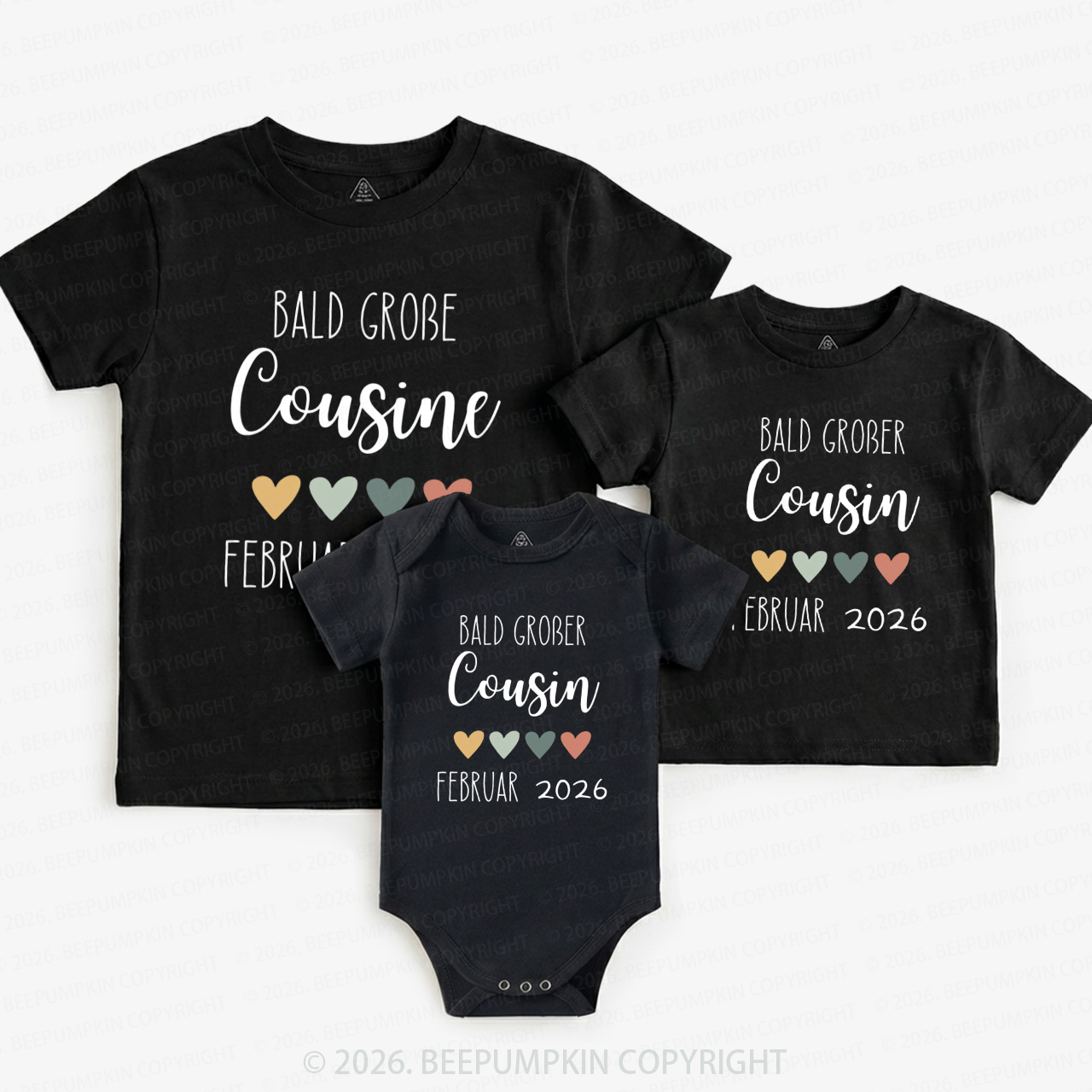 Personalized Little Cousin Crew Matching Tees For Siblings