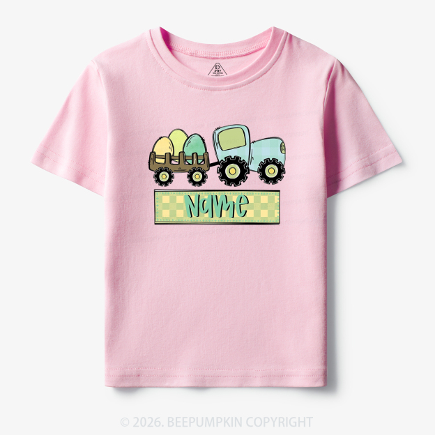 Personalized Name Easter Tractor Toddler&Kid's Tees