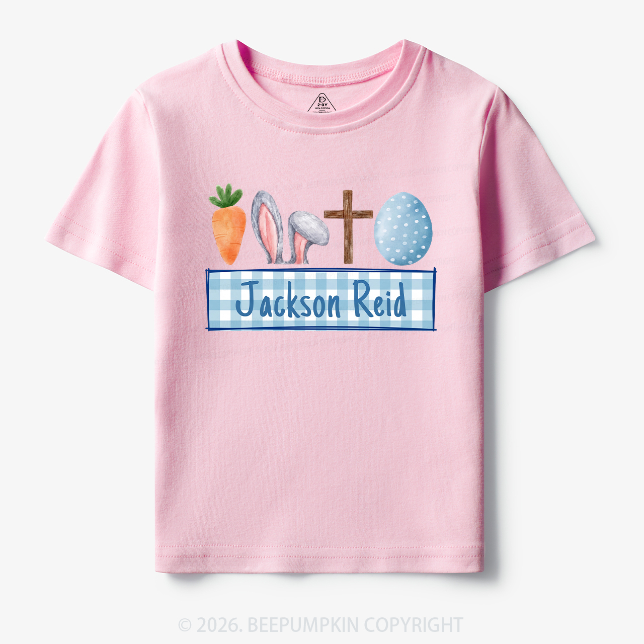Personalized Watercolor Easter Bunny Name Toddler&Kid's Tees