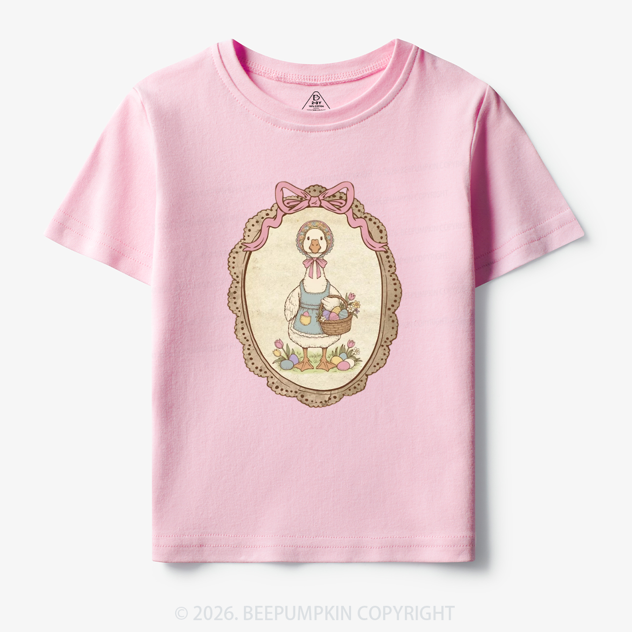 Floral Coquette Spring Easter Goose Toddler&Kid's Tees