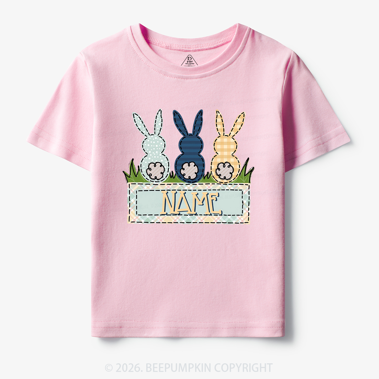 Personalized Name Easter Bunny Trio Toddler&Kid's Tees
