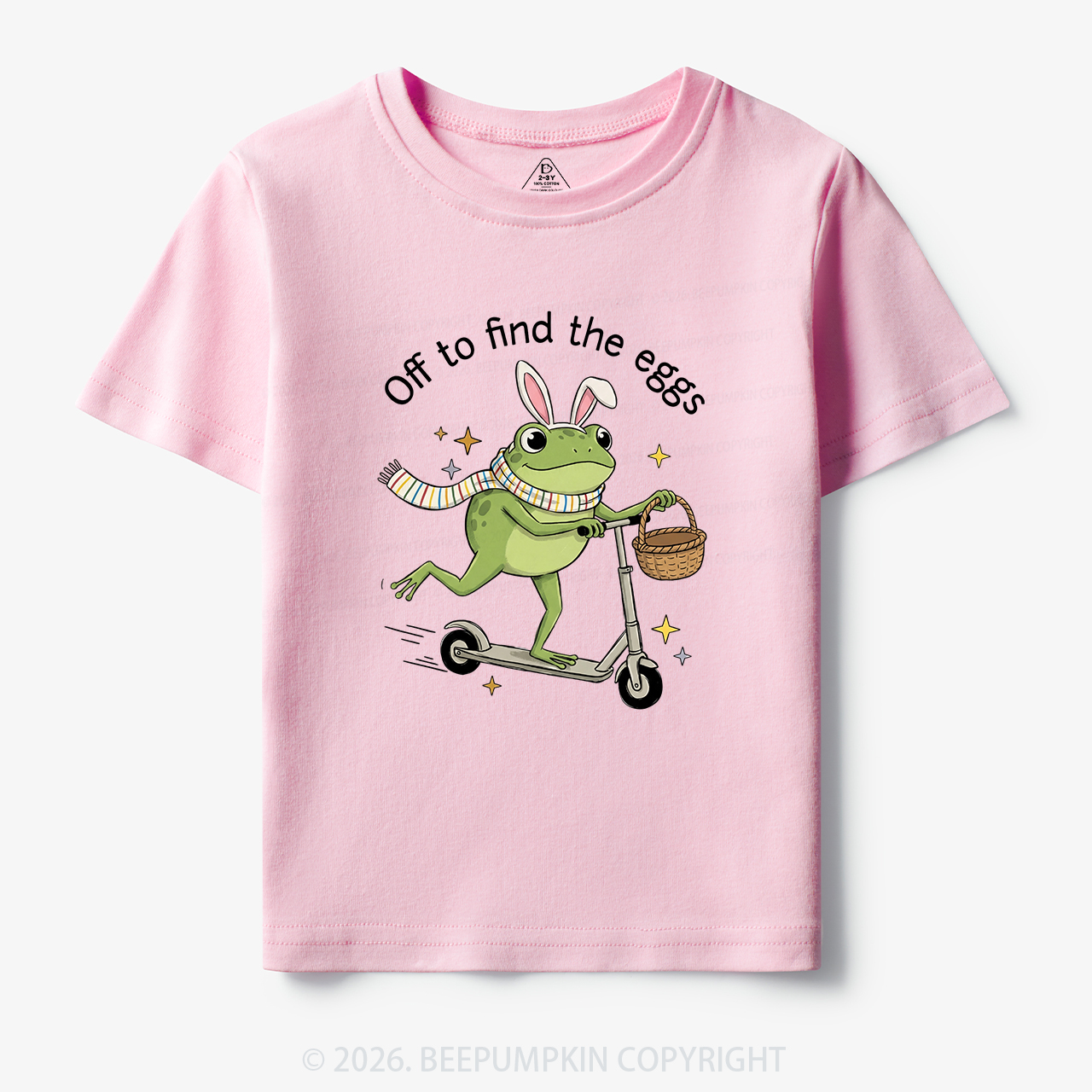 Funny Frog on Scooter Easter Egg Toddler&Kid's Tees 7