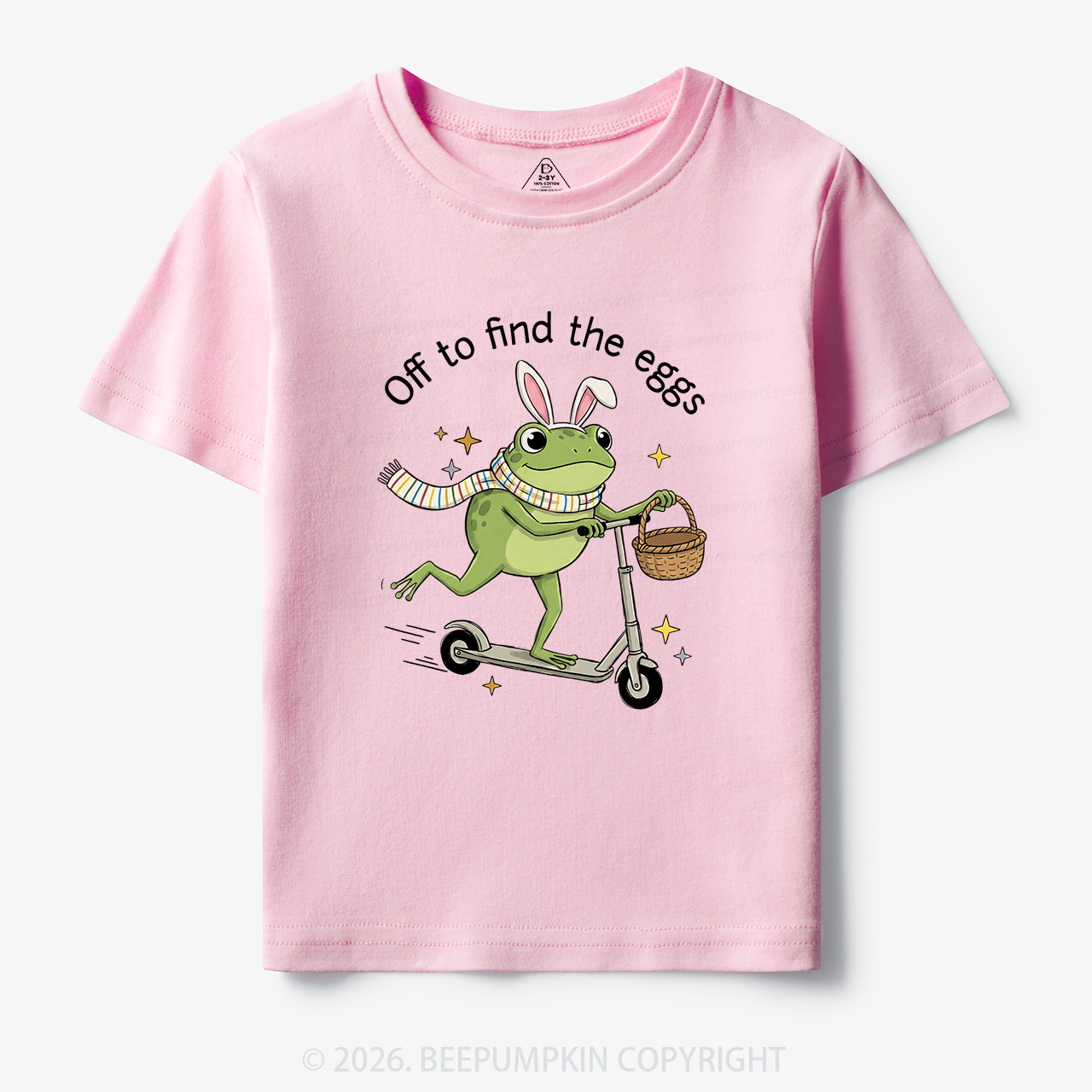 Funny Frog on Scooter Easter Egg Toddler&Kid's Tees 7