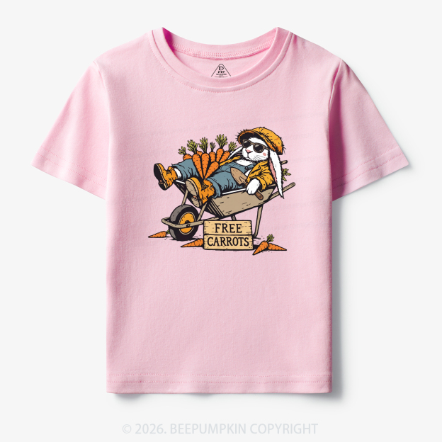 Cool Bunny Free Carrots Easter Toddler&Kid's Tees