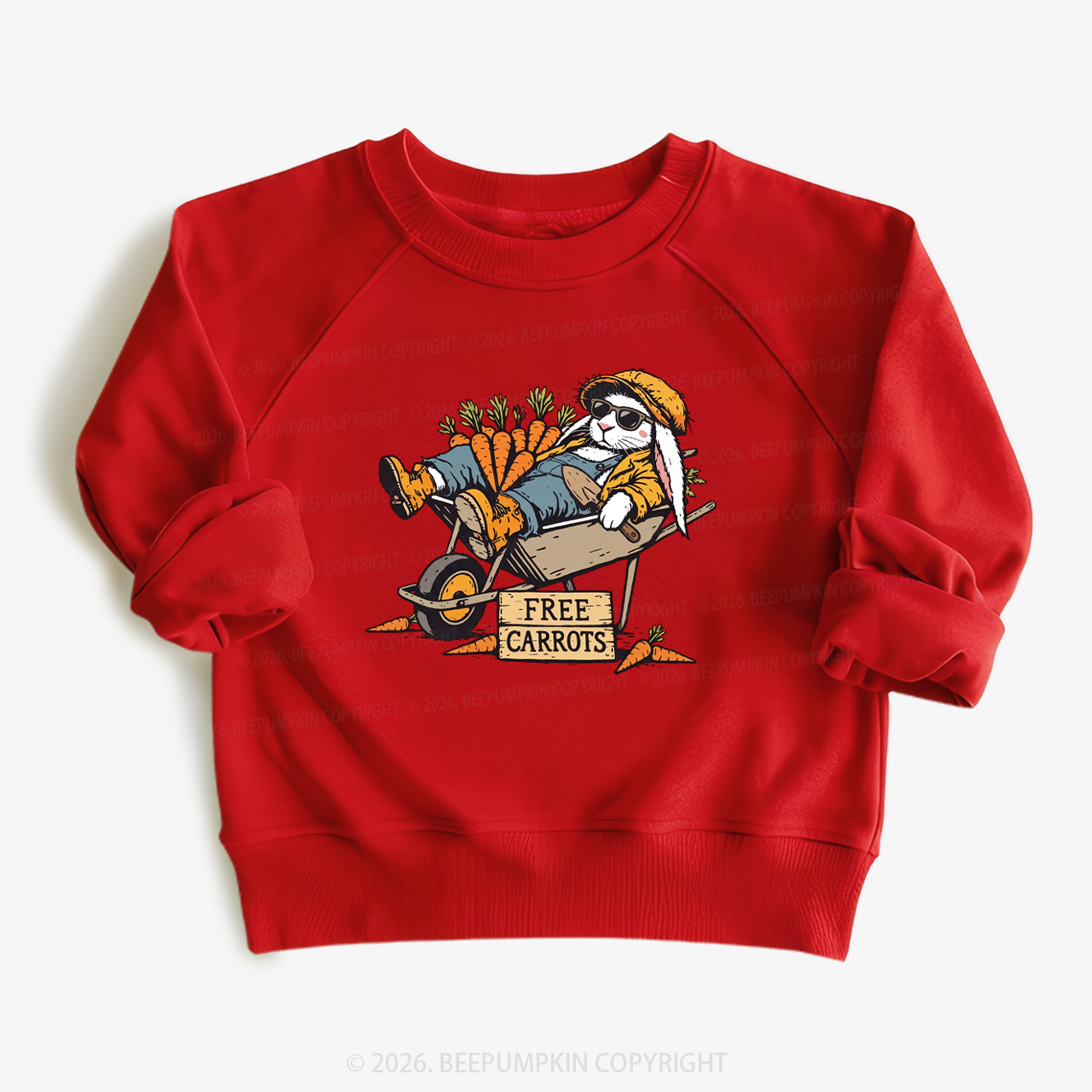 Cool Bunny Free Carrots Easter Kid's Sweatshirt