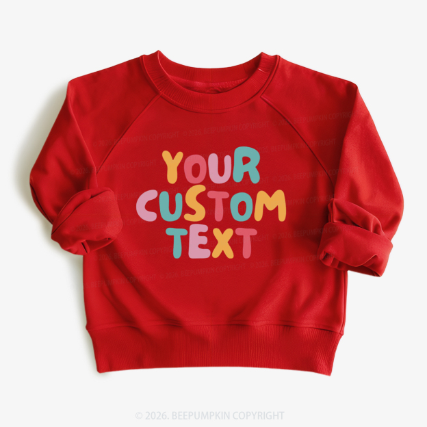 Personalized Retro Your Text Kid's Sweatshirt