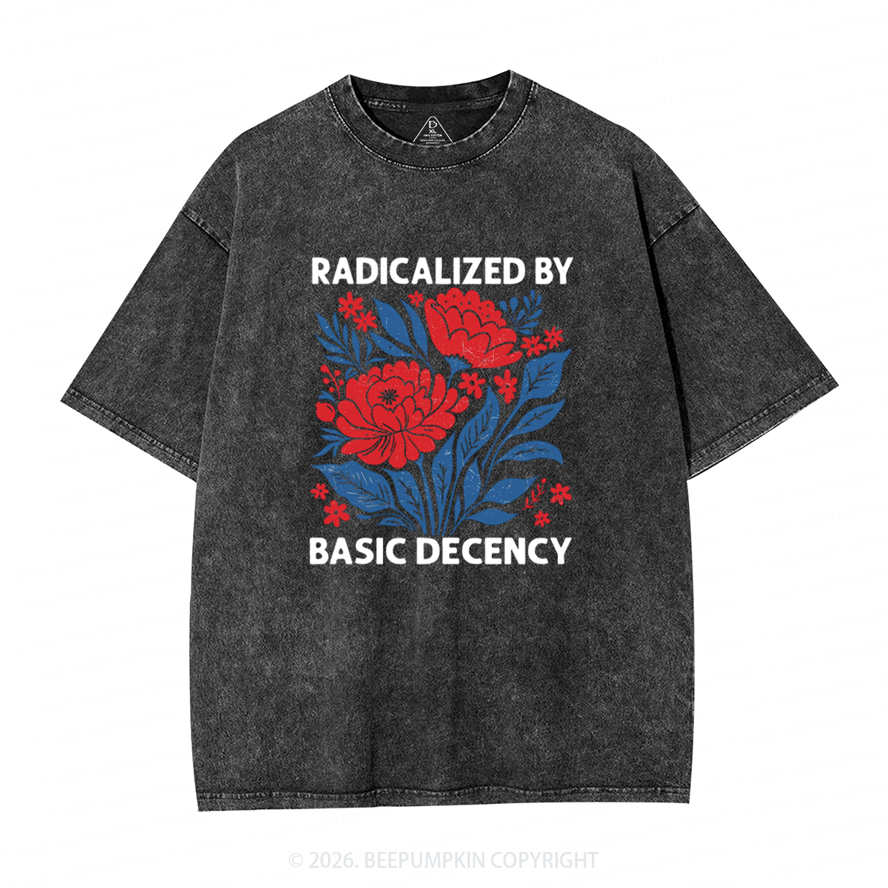 Radicalized By Basic Decency Feminist Washed T-Shirts
