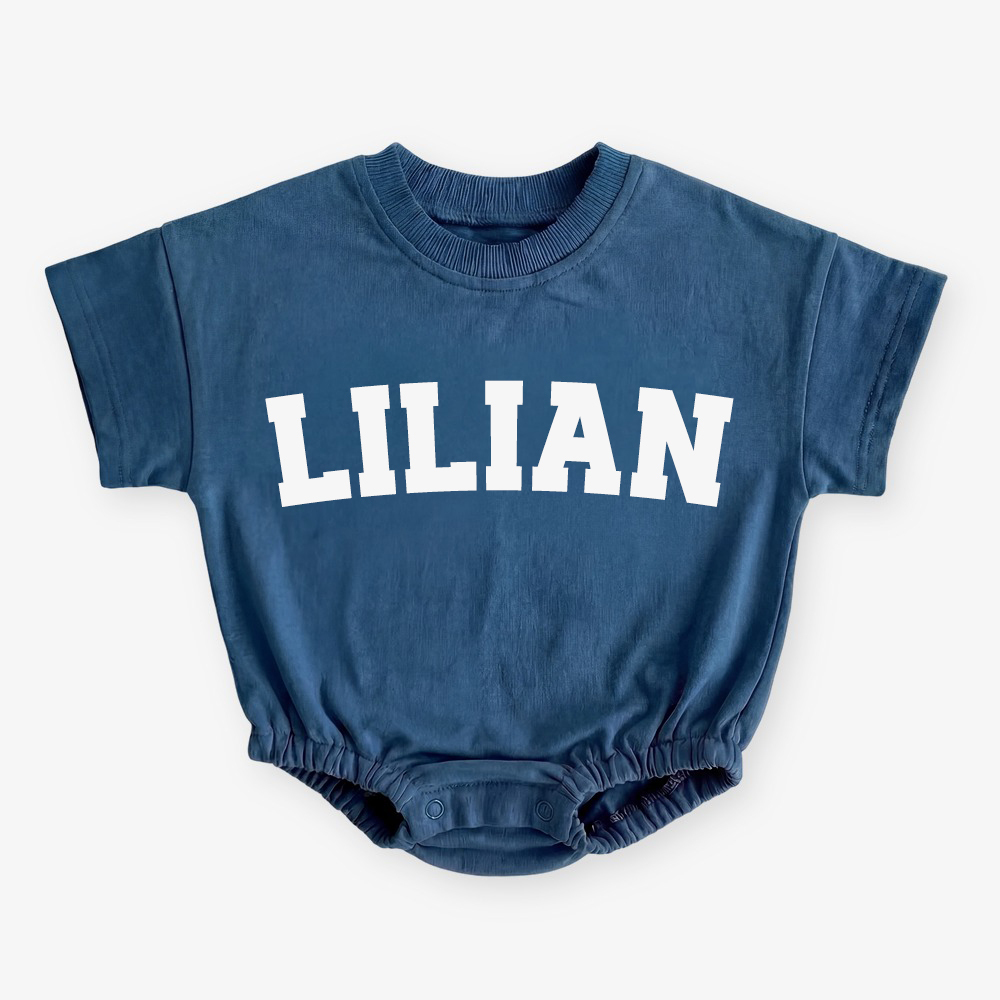 Personalized Name Short Sleeve Baby Bubble Romper