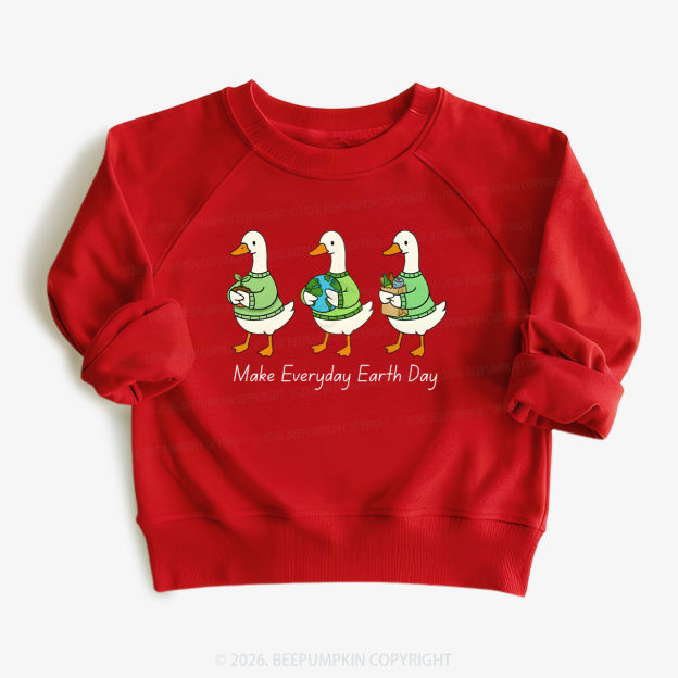 Make Everyday Earth Day Silly Goose Kid's Sweatshirt