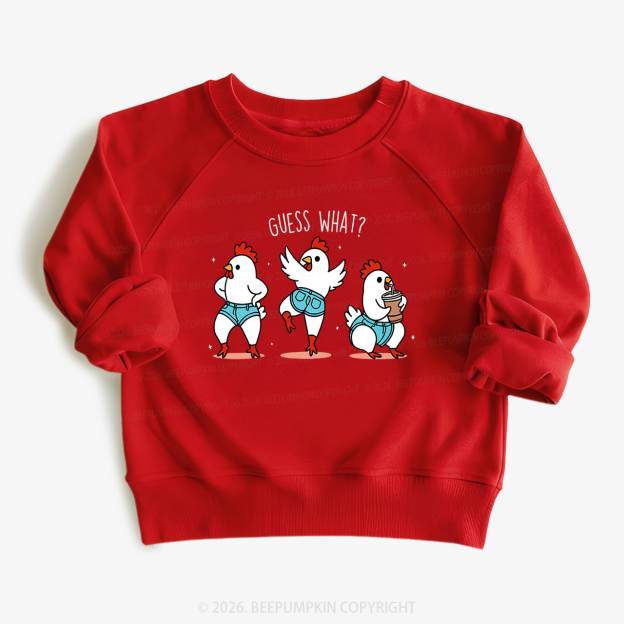 Guess What Chicken Butt Funny Western Kid's Sweatshirt