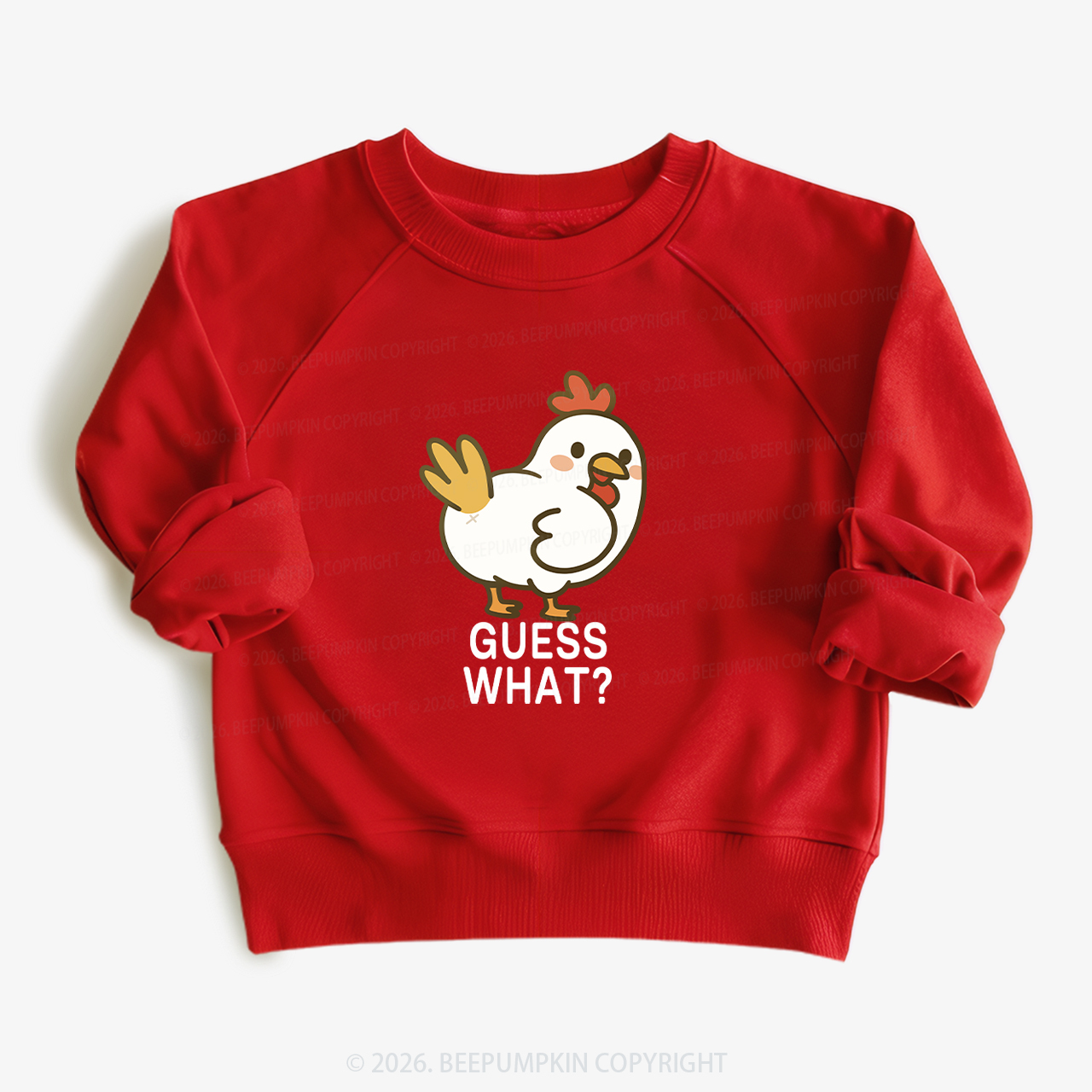 Guess What Chicken Funny Butt Joke Kid's Sweatshirt