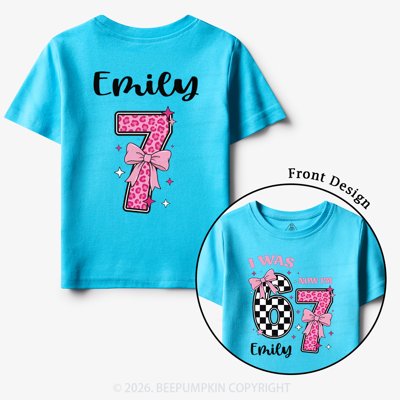 I Was 6 Now I'm 7 Girls Birthday Toddler&Kid's Tees