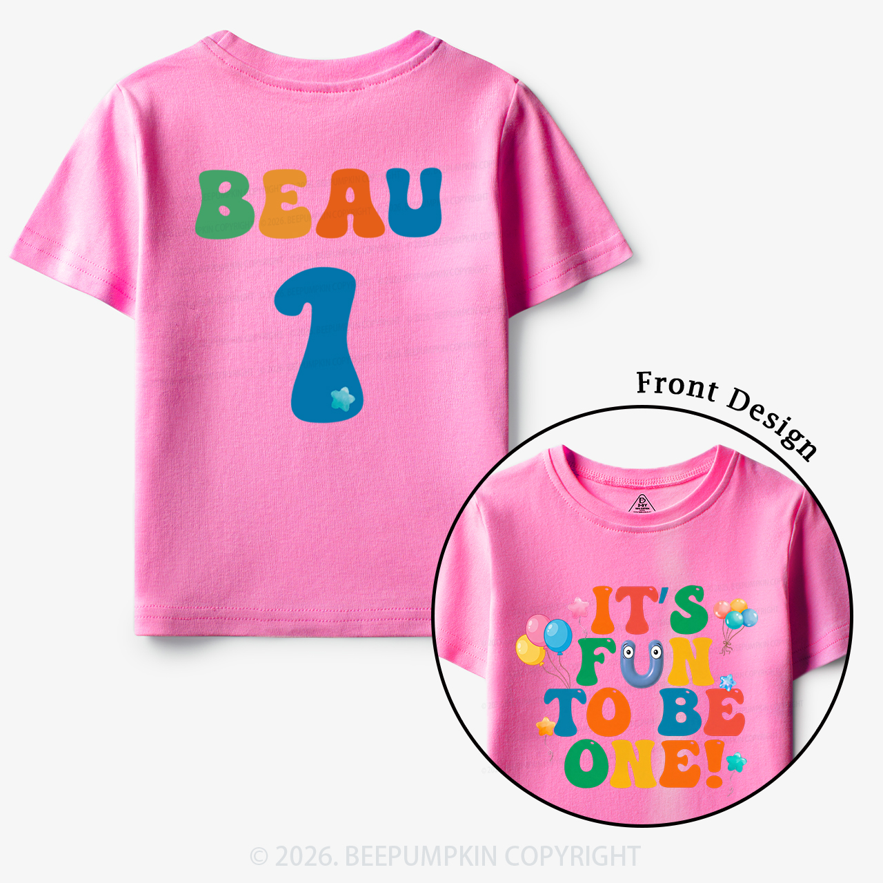 Personalized Fun To Be One Birthday Toddler&Kid's Tees
