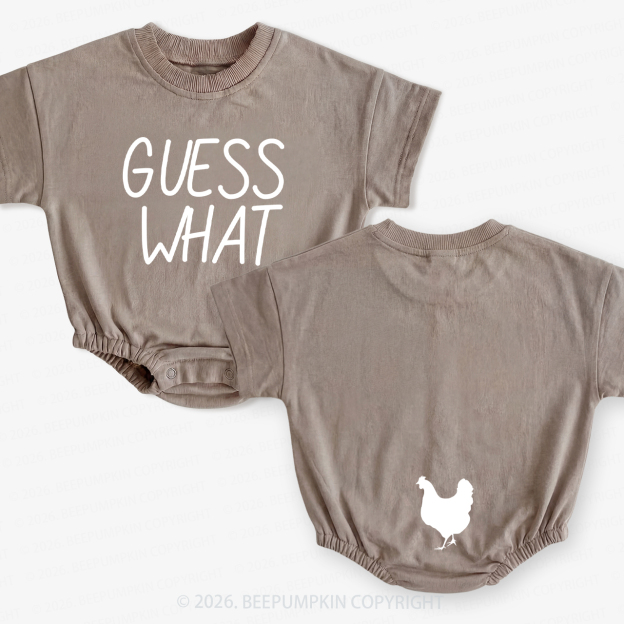 Guess What Chicken Butt Short Sleeve Baby Bubble Romper