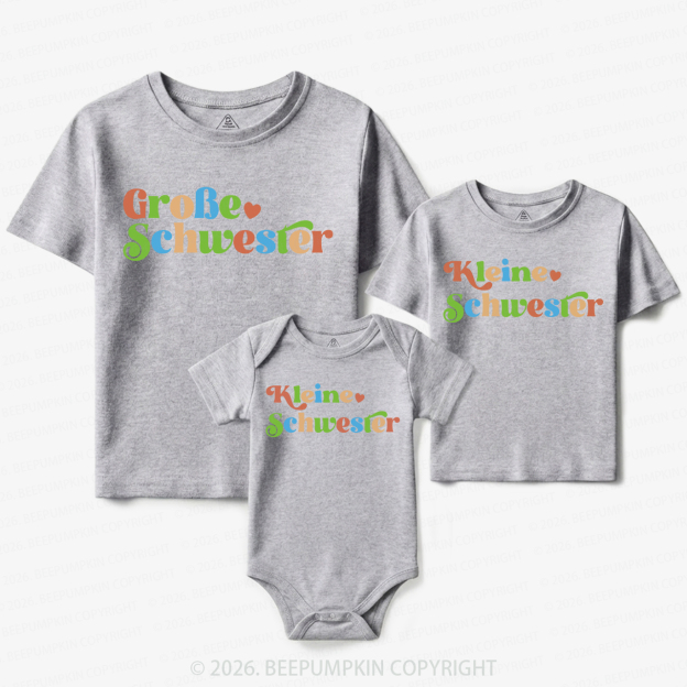 Große Schwester Pregnancy Announcement Matching Tees For Siblings