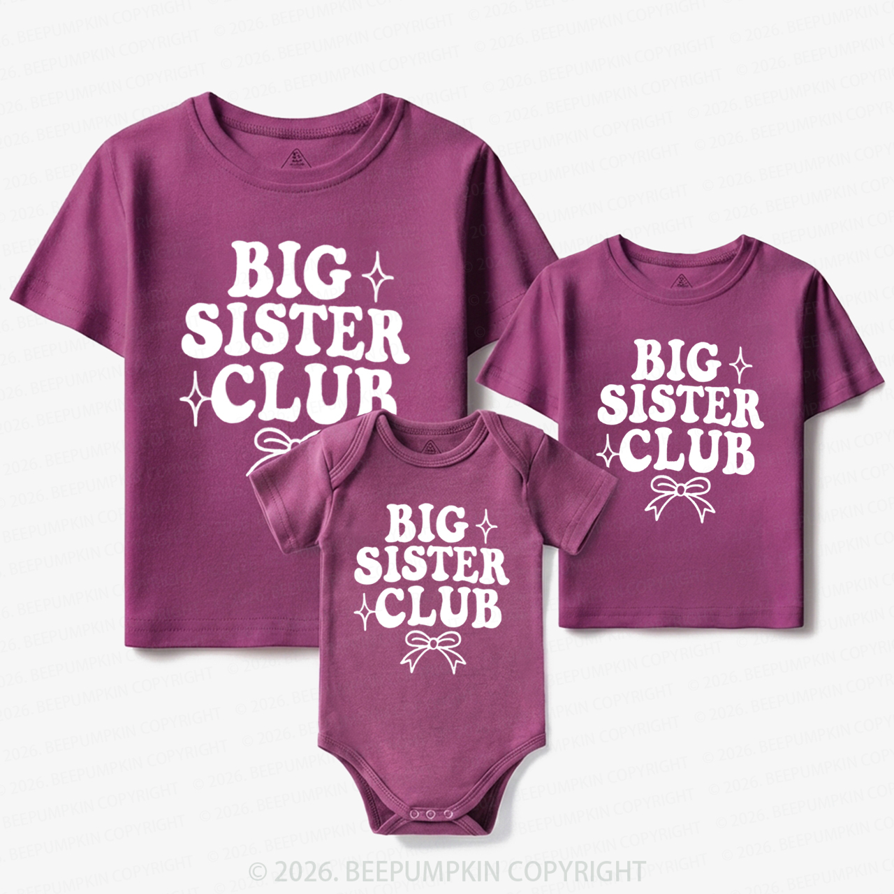 Big Sister Club Newborn Matching Tees For Siblings