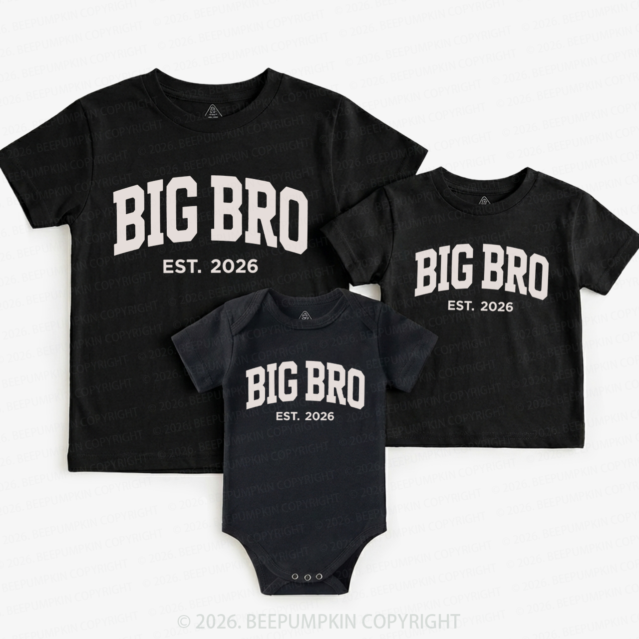 Big Bro Est 2026 Matching Tees For Siblings