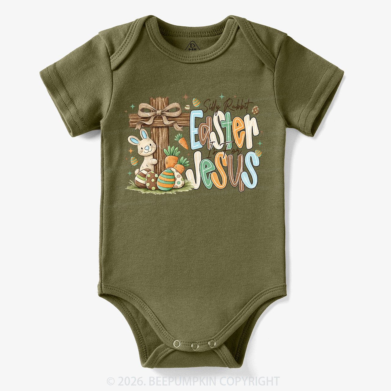 Easter If For Jesus Thrifted Farmhouse Bunny Bodysuit