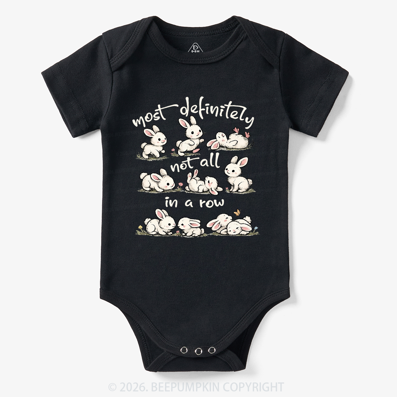 Funny Bunnies Not All In a Row Sarcastic Bodysuit