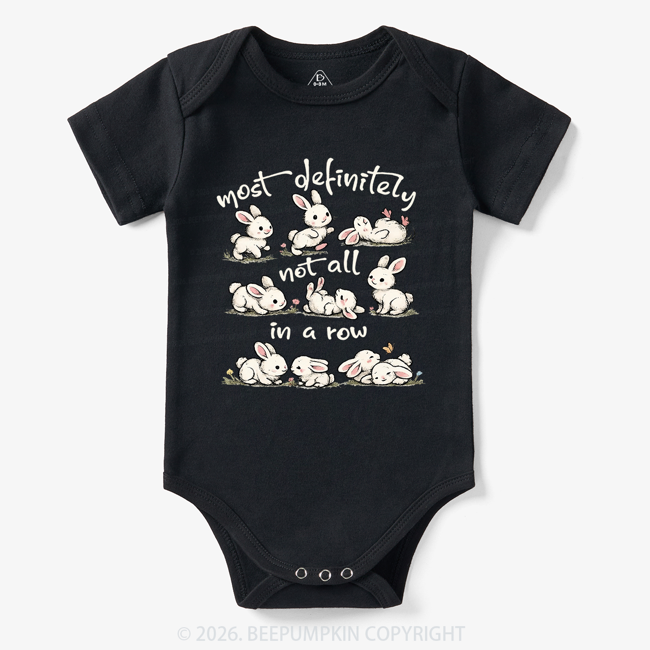 Funny Bunnies Not All In a Row Sarcastic Bodysuit