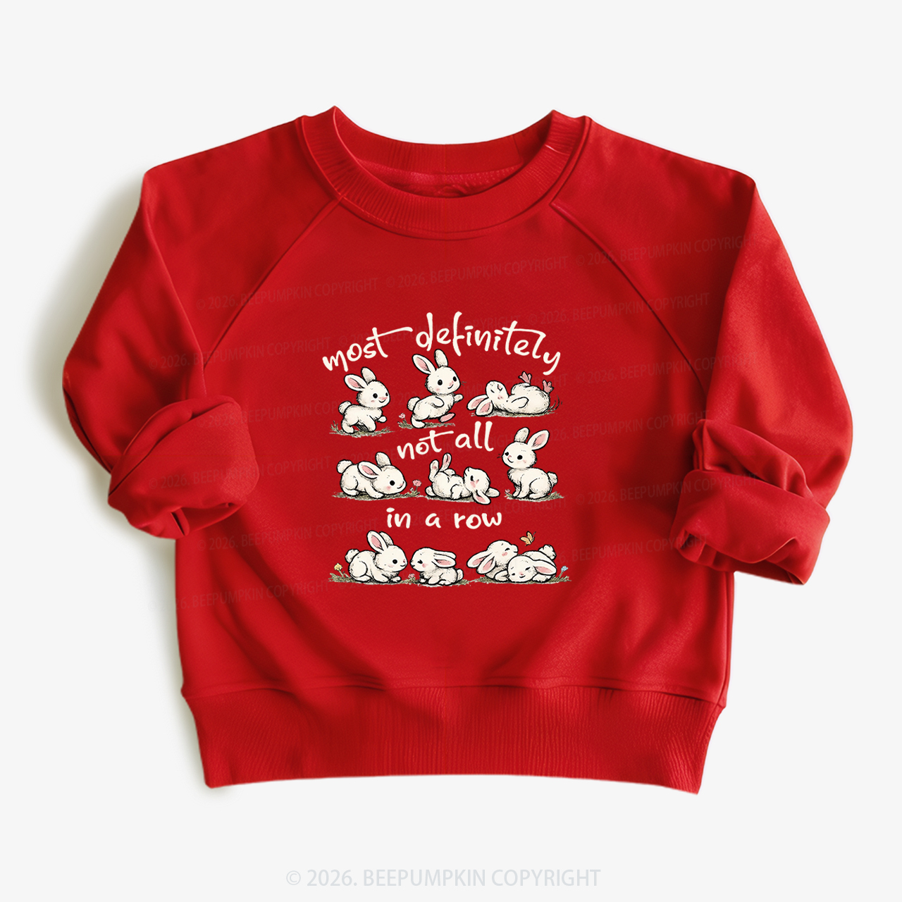 Funny Bunnies Not All In a Row Sarcastic Kid's Sweatshirt