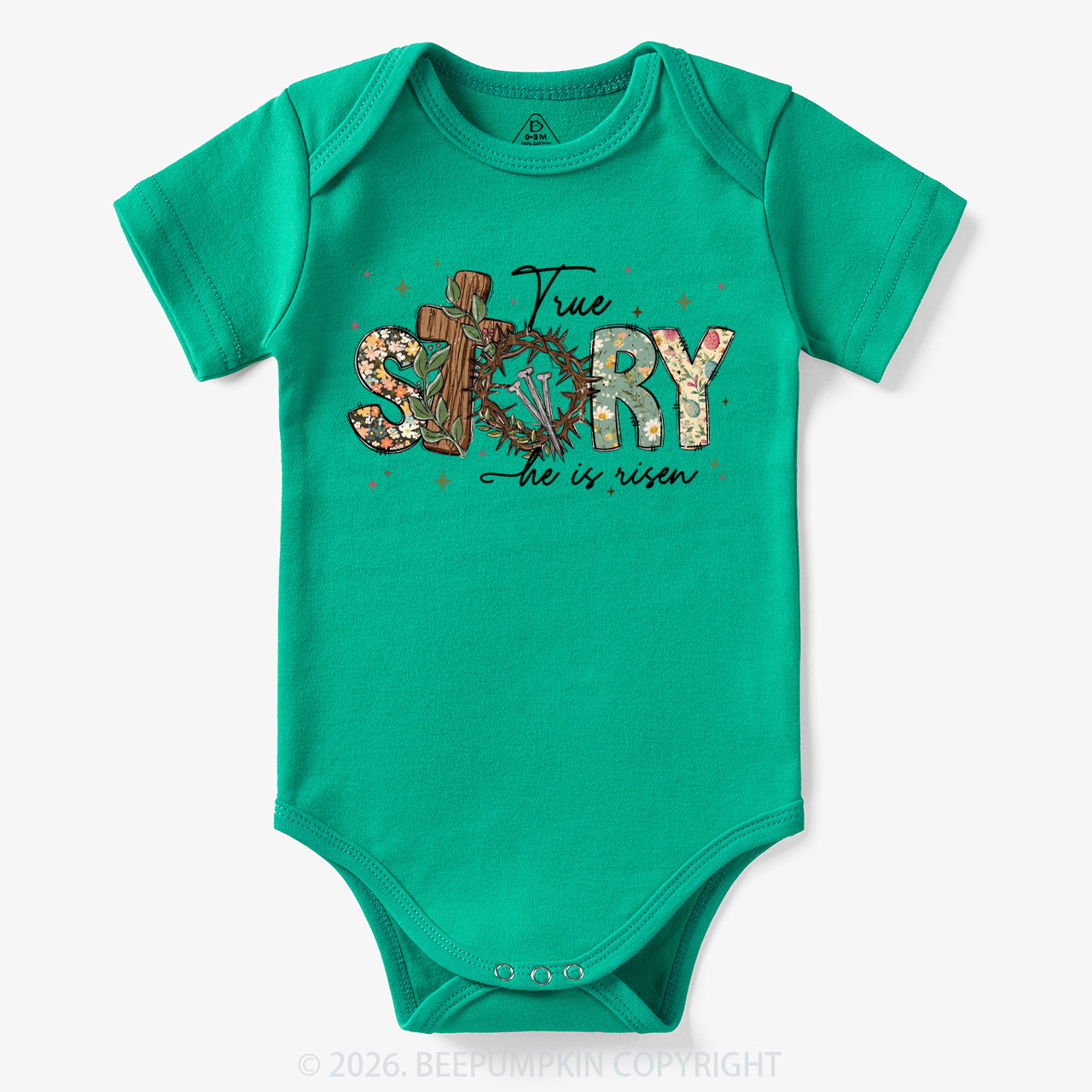True Story He Is Risen Retro Easter Bodysuit