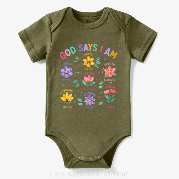 God Says I Am Flowers Bodysuit