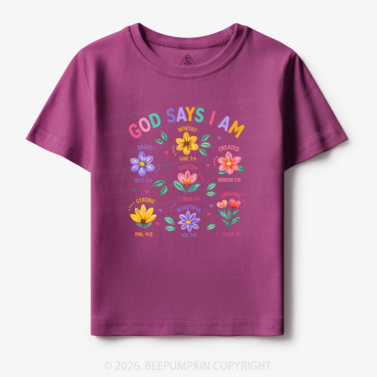 God Says I Am Flowers Toddler&Kid's Tees