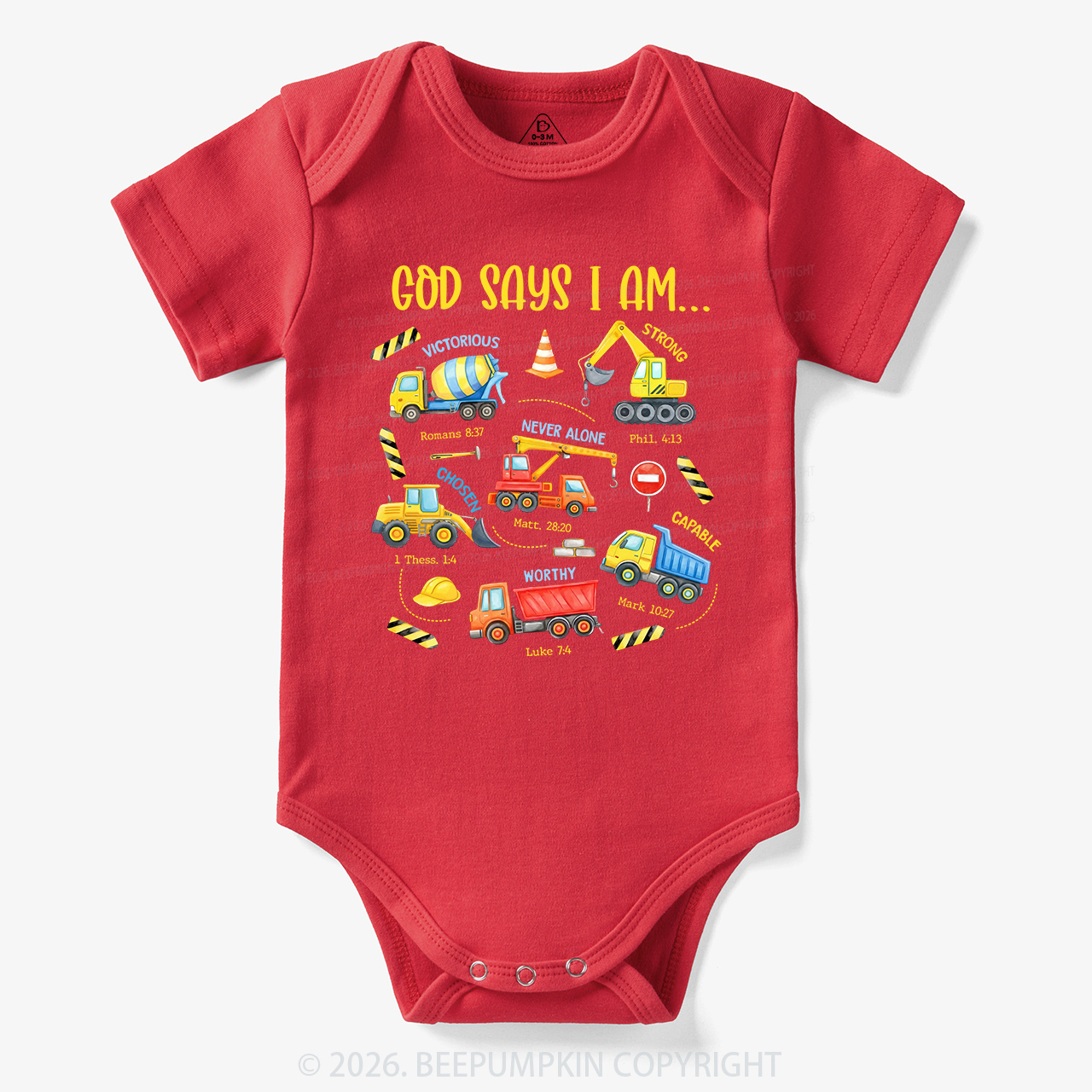 God Says I Am Construction Bodysuit