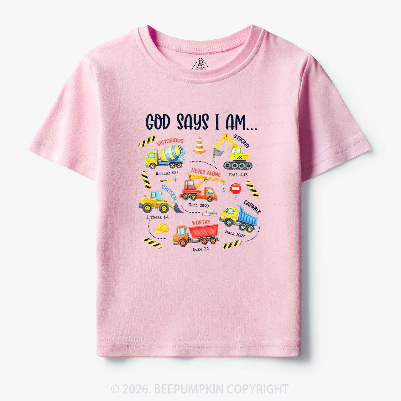 God Says I Am Construction Toddler&Kid's Tees