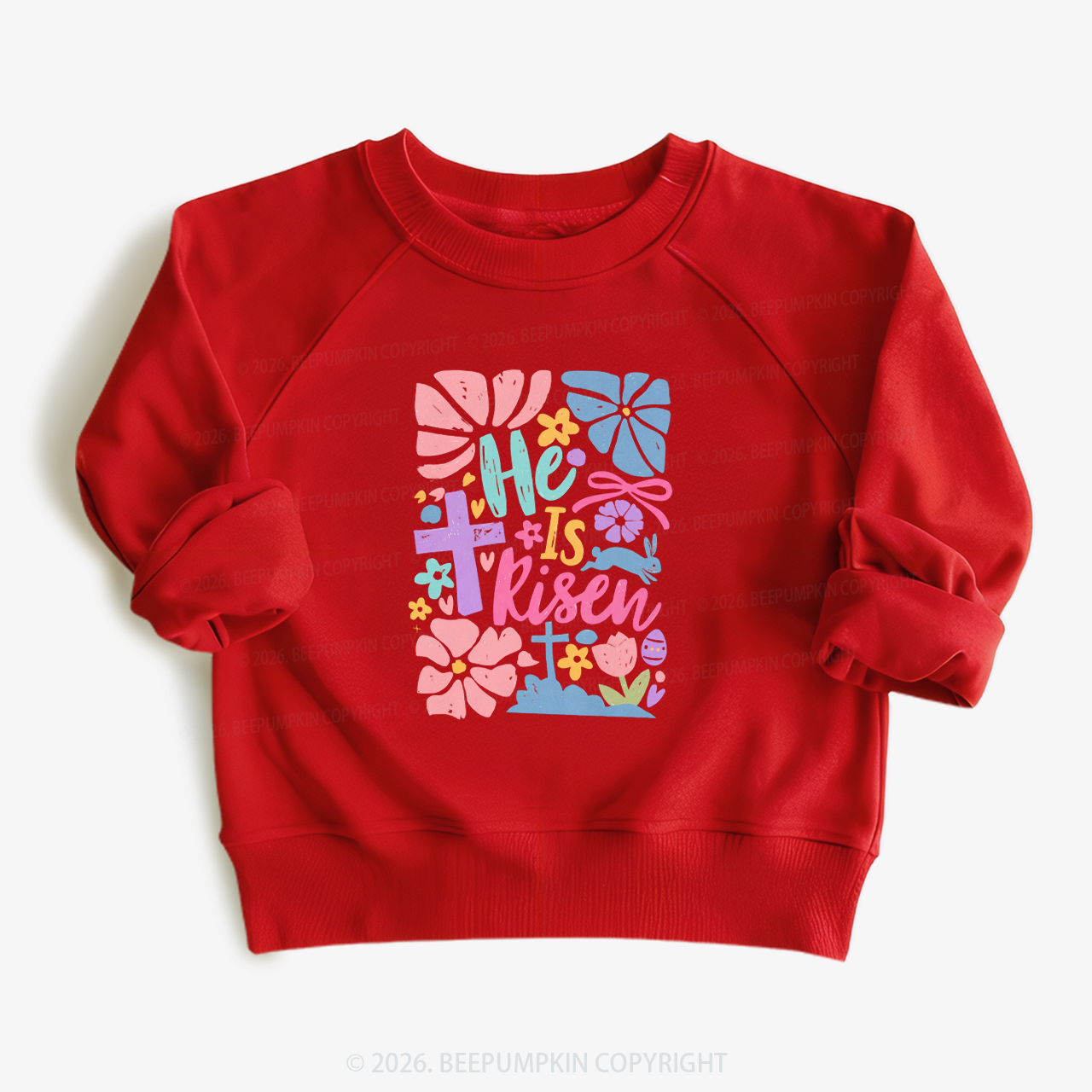He is Risen Retro Christian Easter Kid's Sweatshirt